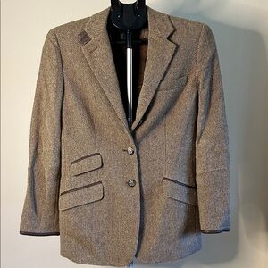 Vintage Ralph Lauren Herringbone Tweed Classic Brown Blazer